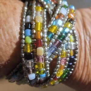 Beautiful Hand Made Multi Layer Intertwined Bead Cuff Bangle Bracelet